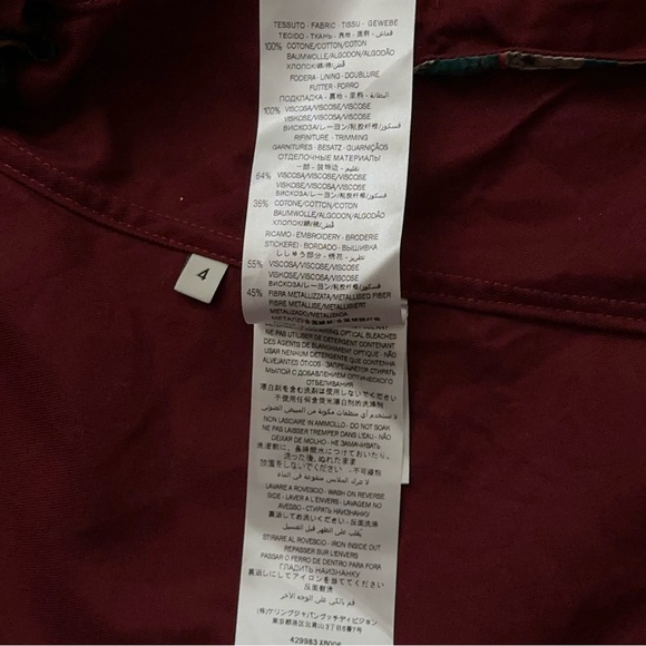 Gucci Formal Blazer Jacket Sports Coat Crest Logo Italy Burgundy Boys Size 4 - Picture 7 of 10